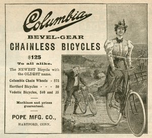 Bicicletas sin cadena Columbia Bevel-Gear, 1898 de American School